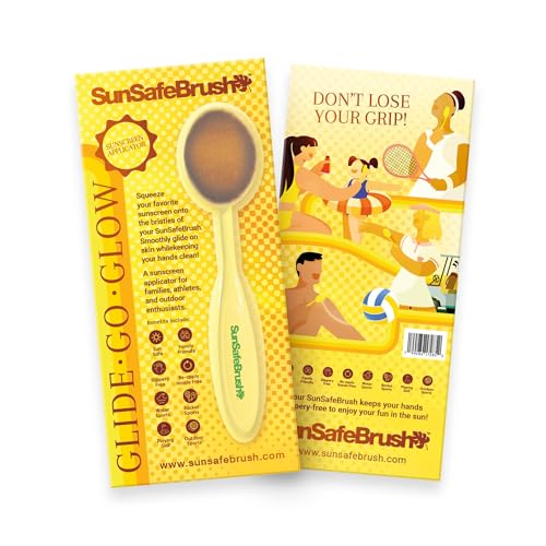 SunSafe Brush Sunscreen Applicator SPF Brush for Easy, Mess-Free Sun Protection - Portable, Family Friendly, Protects Face & Body
