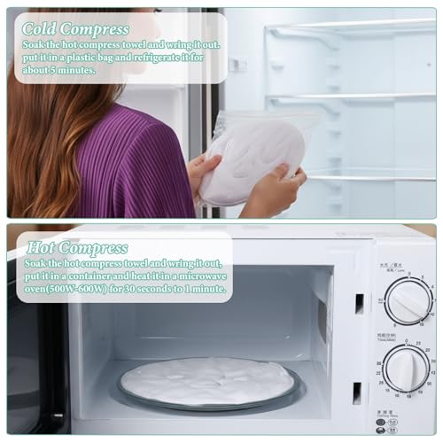 Face Steaming Towel 4 Pack Reusable Facial Steamer Spa Towel 2 in 1 Cold Hot Compress Towels Cotton Face Mask with Headband Beauty Skin Care Spa Towels for Women Girls Beauty Salons Home