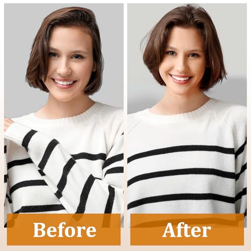 Round Hair Blow Dryer Brush - 1.2 Inch Ceramic Barrel Hair Dryer Brush for Short/Middle Hair, One Step Drying, Volumizing, Straightening and Styling, Negative Ionic Dryer Brush(Black-Brass, 1.2)