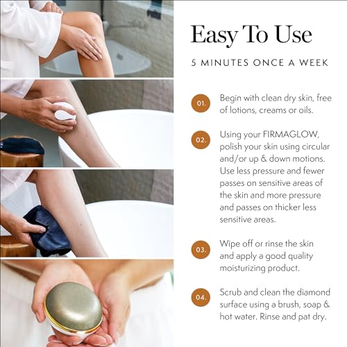 Luxene Beauty FIRMAGLOW® - For The Body - Microdermabrasion Device - Home Skin Care Tool for Anti-Aging, Skin Tightening, and Exfoliation - Diamond Surface - Spa Quality - All Skin Types