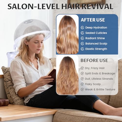 Hair Steamer, 2-in-1 Hair and Face Steamer with Extendable Arm, Portable Tabletop Steamer, Suitable for Home and Salon Personal Care