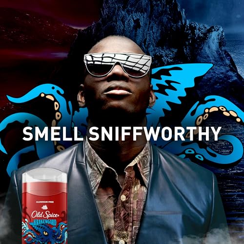 Old Spice Aluminum Free Deodorant for Men, 24/7 Odor Protection, 24/7 Freshness & Lasting Scent, Goes on Clear, Krakengard with Deep Ocean Scent, 3.0 oz (Pack of 3)