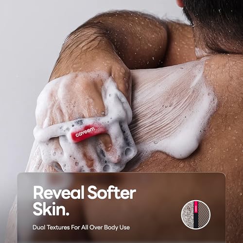Caveem Exfoliating Body Scrubber, Bath and Body Scrub Buffer, Body Exfoliator for Remove Dead Skin, Gentle and Rough Lightweight Sponge for Shower (2 Pack)