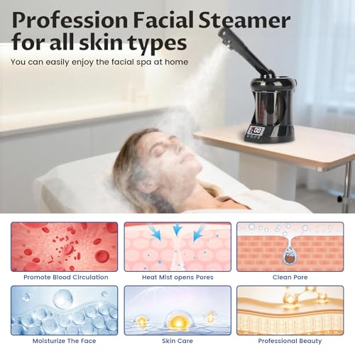 Hair Steamer 2 in 1 Face Steamer,Ozone Facial Steamer, Portable Tabletop Steamer Moisturizing Hydration Suitable for Home and Salon Personal Care