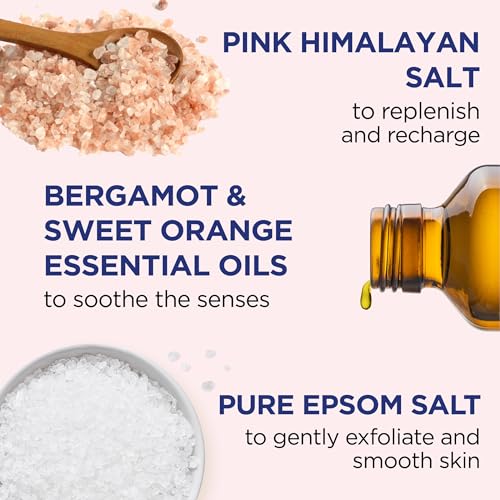 Dr Teal's Pink Himalayan Salt Body Scrub, Restore & Replenish with Pure Epsom Salt & Essential Oils, 16 oz (Pack of 3)