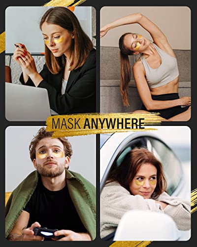 Maskiss 24k Gold Under Eye Patches (25 Pairs), eye mask, Collagen Skin Care Products, Eye Patches for Puffy Eyes, eye masks for dark circles and puffiness