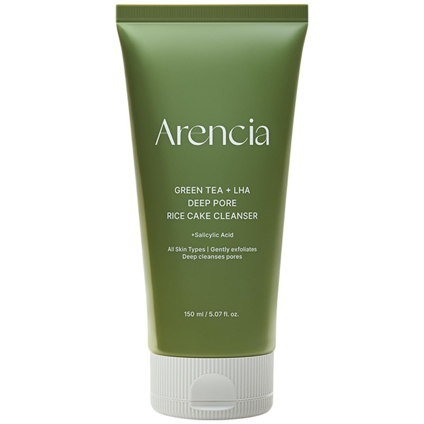 ARENCIA Salicylic Acid, Green Tea + LHA Deep Pore Rice Cake Cleanser – Deep Pore Cleansing, Acne Face Wash, Blackhead Remover, 5.07 fl oz