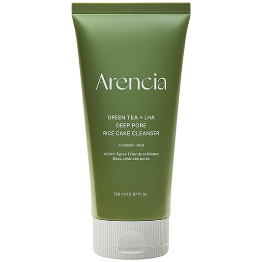 ARENCIA Salicylic Acid, Green Tea + LHA Deep Pore Rice Cake Cleanser – Deep Pore Cleansing, Acne Face Wash, Blackhead Remover, 5.07 fl oz