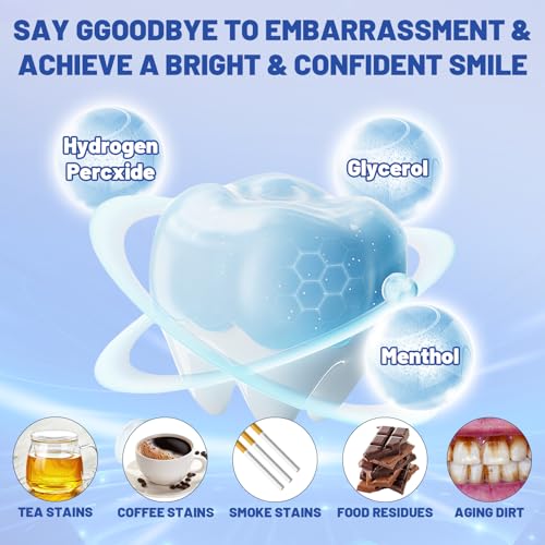 5D Sensitive Teeth Whitening Strips 42Pairs (84Strips) - Professional Enamel-Safe Formula, Fast Stain Removal for Coffee Drinkers & Smokers, Sensitivity-Free Whitening Kit