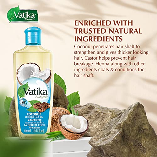 Dabur Vatika Naturals Enriched Coconut Hair Oil - Nourishing Formula for Healthy Scalp, Soft, Manageable and Silky Tresses
