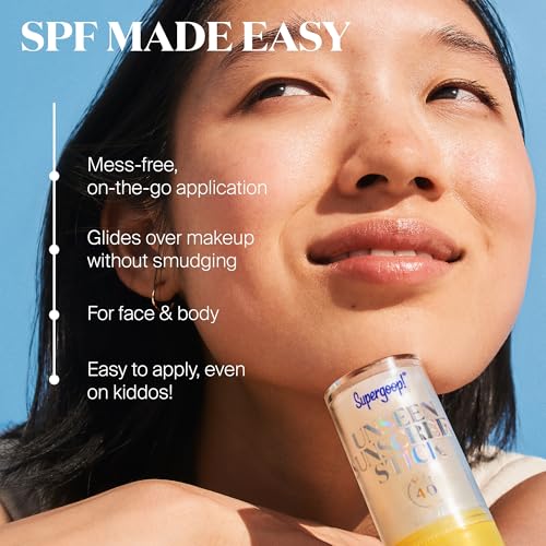Supergoop! Invisible Icons SPF Set - Includes Unseen Sunscreen Broad Spectrum SPF 50 PA+++ (2.5 oz) & Unseen Sunscreen Stick SPF 40 (0.7 oz).