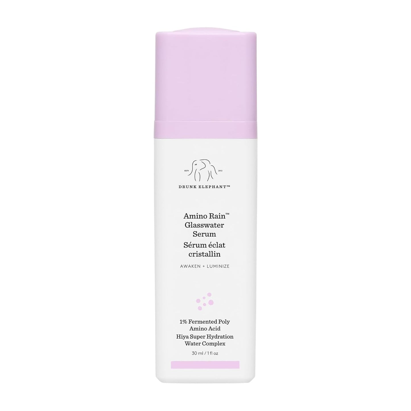 Drunk Elephant Amino Rain Glasswater Serum - 30 ml/1 fl oz - Clean Clinical Skincare - Cruelty-Free - Dermatologist-Tested - Free of Essential Oils, Silicones, and Fragrance
