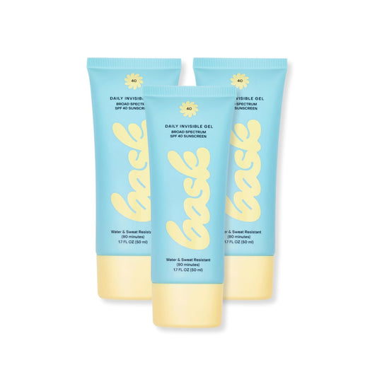 Bask Suncare SPF 40 Daily Invisible Gel Face Sunscreen - Broad Spectrum Protection, Fragrance Free, Hydrating, Lightweight & Non-Greasy, Dermatologist Recommended, 1.7 fl oz (Value Pack of 3)