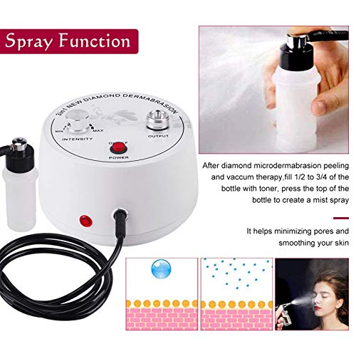 Diamond Microdermabrasion Machine, Yofuly 3 in 1 Professional Microdermabrasion Machine with Vacuum Glass Tube and Spray Bottle for Home Use Skin Care