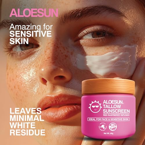 Organic Beef Tallow Sunscreen SPF 30 - Natural Sunblock Lotion for Face and Body with Non Nano Zinc Oxide Mineral Protection - Reef Safe Travel Size Tallow Moisturizer for Adult and Baby - 2.12 Oz