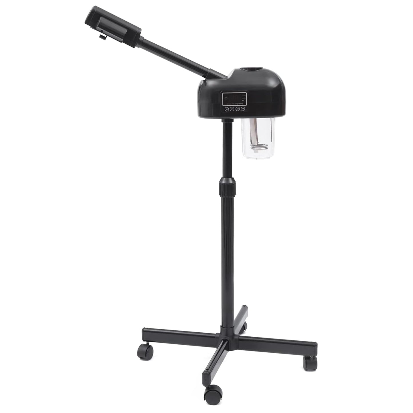 Standing Facial Steamer, Movable Pedicure Steamer Machine with Water Tank and LCD Operation Panel, Portable Face Steamer for Home, Beauty Stores (Black)