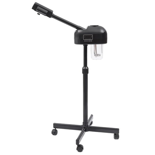 Standing Facial Steamer, Movable Pedicure Steamer Machine with Water Tank and LCD Operation Panel, Portable Face Steamer for Home, Beauty Stores (Black)