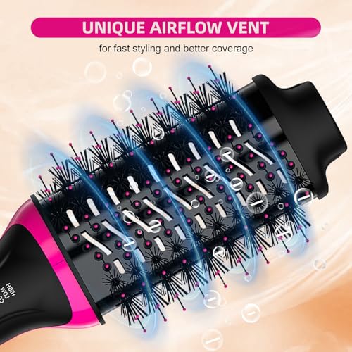 Hair Dryer Blow Dryer Brush in One, Professional Hot Air Brush 4 in 1 One Step Hair Dryer and Styler Volumizer with Negative Ion for Drying, Straightening, Salon for All Hair Types