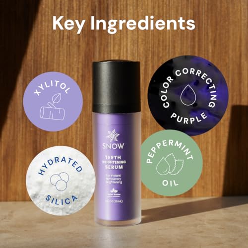 SNOW Teeth Brightening Purple Serum | Gentle & Enamel Safe Instant Brightening for Brighter Smile | Dental Care, Hygiene, & Tooth Care Bright Smile for Events Daily Confidence 2 Month Supply