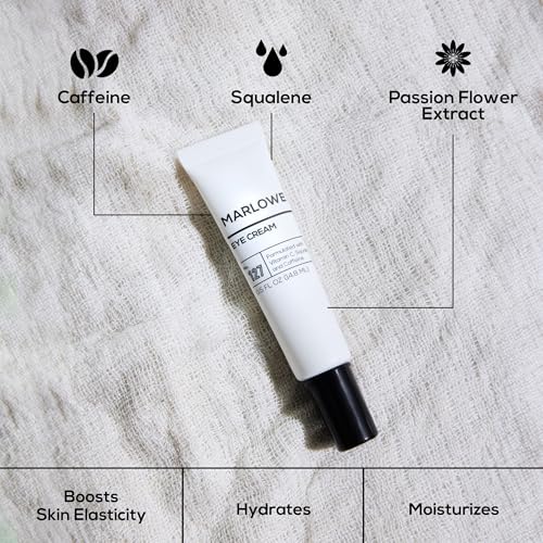 MARLOWE. No. 127 Mens Eye Cream with Vitamin C, Caffeine and Moisturizing Squalane for Puffiness, Wrinkles & Dark Circles, Targeted Under Eye Skin Care, 0.5 FL Oz