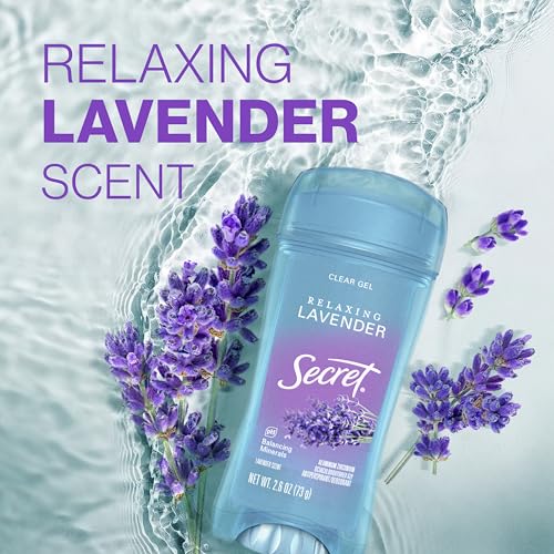Secret Fresh Antiperspirant Deodorant for Women, 72hr Breathable Sweat & Odor Protection, Instant Freshness & Gentle, PH Balancing Minerals, Clear Gel, Relaxing Lavender Scent, 3.4 oz