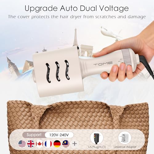 Blow Dryer Brush, Hair Dryer Brush in One, 600W Oval Hot Air Volumizer & Straightener, Anti-Frizz Blowout Styling Brush, Dual Voltage 110–240V Travel (2 Inch) Pink