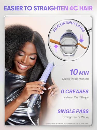 SHEGLAM Hair Cool Lock Airflow Styler, 360° Airflow Styler Curling Iron, Hair Curler with Cooling Air Vents to Lock in Style, 4 Adjustable Temp, Dual Voltage, Fast Straightening