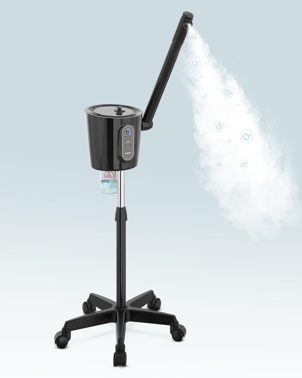 Kingsteam Professional Facial Steamer with Ozone - Ionic Nano Hot Mist Steamer with Large Capacity and 30-Min Timer for Estheticians, Beauty Salons, and Home Skin Care Use