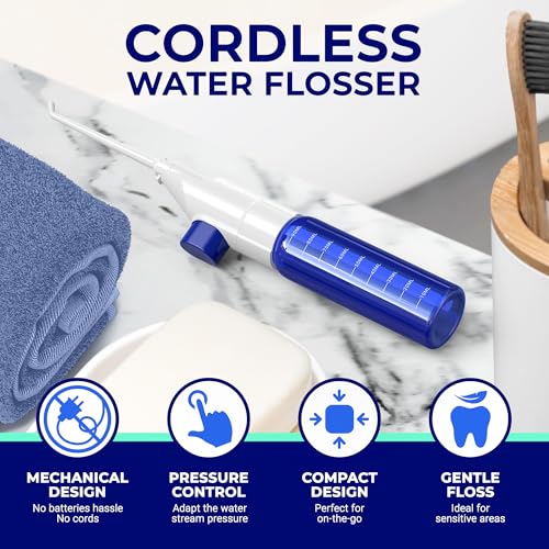 ORAVIX Dental Water Flosser, Tonsil Stone Remover, Gentle Oral Irrigator for Sensitive Teeth and Gums, Kids Manual Water Flosser, No Electricity or Batteries