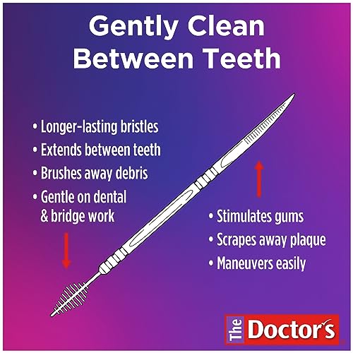The Doctor's BrushPicks, Interdental Brushes & Dental Picks, Gently Remove Food Debris from Braces & Dental Work, 275 Count, Pack of 4