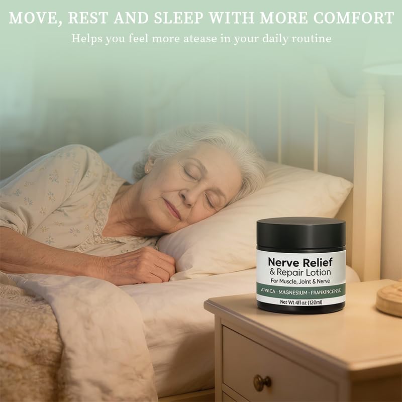 Nerve Relief Cream with Arnica, Daily Comfort & Nourishing Lotion for Hands, Feet, Knees, Neck & Back, with Magnesium Cream Formula, 3.5 oz (1 Pack)