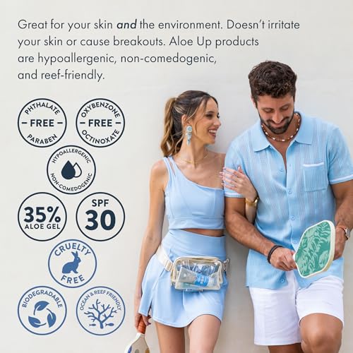 Aloe Up White Collection Sunscreen Lotion SPF 15 - Broad Spectrum UVA/UVB Sunblock for Face and Body - With Aloe Vera Gel - Alcohol-Free - Reef-Friendly - Coco-Mango Fragrance - 4 Oz