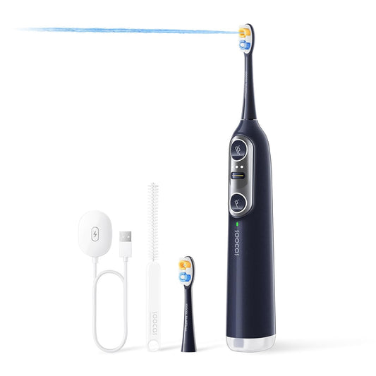 Soocas NEOS II - Electric Toothbrush with Water Flosser, Sonic Electric Toothbrush for Adults, Cordless Water Flosser for Travel, Portable Oral Irrigator, Up to 100% Plaque Removal, Dark Violet