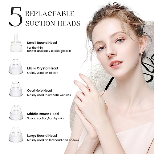2024 Blackhead Remover Pore Vacuum,Facial Pore Cleaner-5 Suction Power,5 Probes,USB Rechargeable Blackhead Vacuum Kit Electric Acne Extractor Tool for Adult