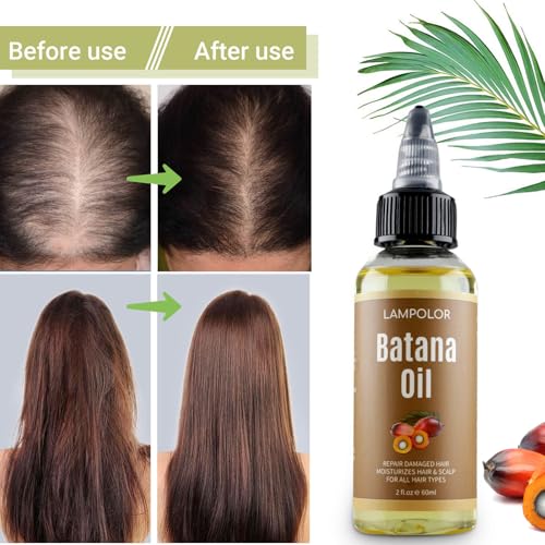 RAW Batana Oil for Hair Growth, Dr Sebi Organic Unrefined Batana Oil from Honduran, 100% Pure & Natural Hair Growth for Thicker & Stronger Hair - 2 FL OZ - 60Ml - 1Pack