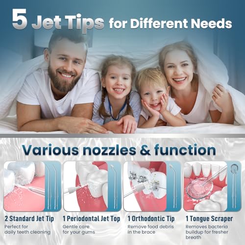 Water Flosser for Teeth Cleaning, 300ML Portable Cordless Oral Irrigator with DIY Strength, 4 Modes, IPX7 Waterproof & 30-Day Battery, 2-Min Smart Timer for Home/Travel Dental Care, Rose Gold