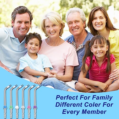 Flosser Replacement Tips for Waterpik Water Flosser, Replacement Tips Compatible with Waterpik Water Flossers and Other Brand Oral Irrigators, Plaque Remove Brisles Tips(6-Pack)