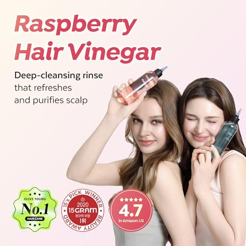 A’PIEU Raspberry Hair Vinegar Rinse - Scalp Clean & Detox for Oily and Itchy Scalp, Buildup & Dandruff Scalp Treatment, pH-Balancing for Fresh and Shiny Hair. Korean Haircare. 6.76 fl oz