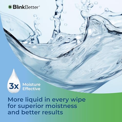 BlinkBetter Tea Tree Oil Eyelid Wipes- 60 (Pack of 3) Natural Blepharitis, MGD & Dry Eye Relief Wipes | Cleansing, Soothing, Dual-Textured, Triple Moisture Formula | Biodegradable & Gentle