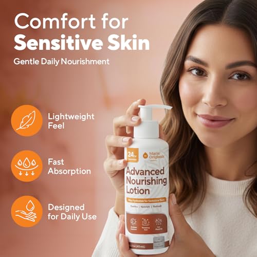 Marie Originals Advanced Nourishing Lotion, Daily Moisturizer for Dry & Sensitive Skin, Lightweight Fast-Absorbing Hydrating Body Cream with Oat, Jojoba & Olive Oil, Non-Greasy Formula, 16 fl oz
