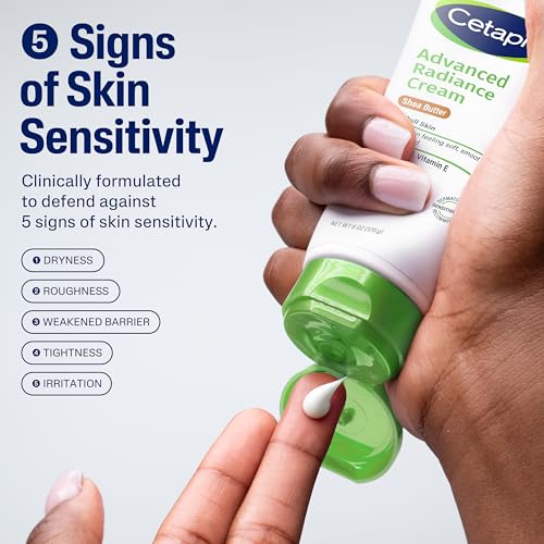 Cetaphil Advanced Radiance Cream with Shea Butter, 6 oz, For Dry, Dull Skin, More Radiant Skin, 48 Hour Hydration, All Skin Tones & Types, Hypoallergenic, Fragrance Free