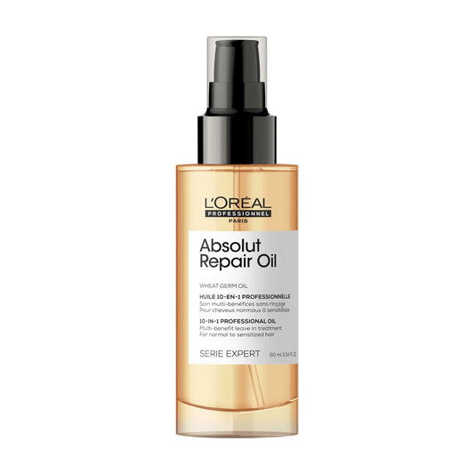 L'Oreal Professionnel Paris Absolut Repair 10-in-1 Oil - Nourishing Multi-Benefit Hair Oil For Dry & Damaged Hair, Repairs Damage Repair & Provides Shine