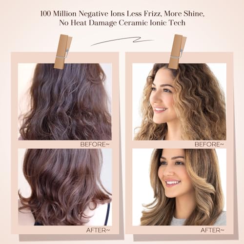 Travel Blow Dryer Brush in one, Dual Voltage 110V-240V Mini Hot Air Brush, Hair Trends Nano Titanium 2 Inch One Step Hair Dryer and Styler Volumizer Oval Shape