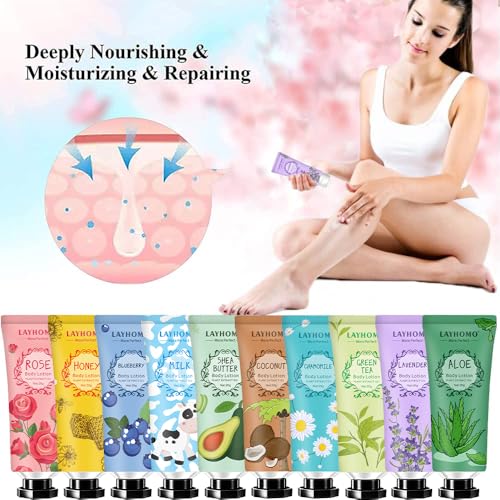 20 Pack Mini Body Lotion Gift Bulk for Dry Skin,Travel Size Small Body Cream With Shea Butter Natural Fragrance Moisturizing Body Lotion for Women Men,Valentines Day Gifts for Her Thank You Gift