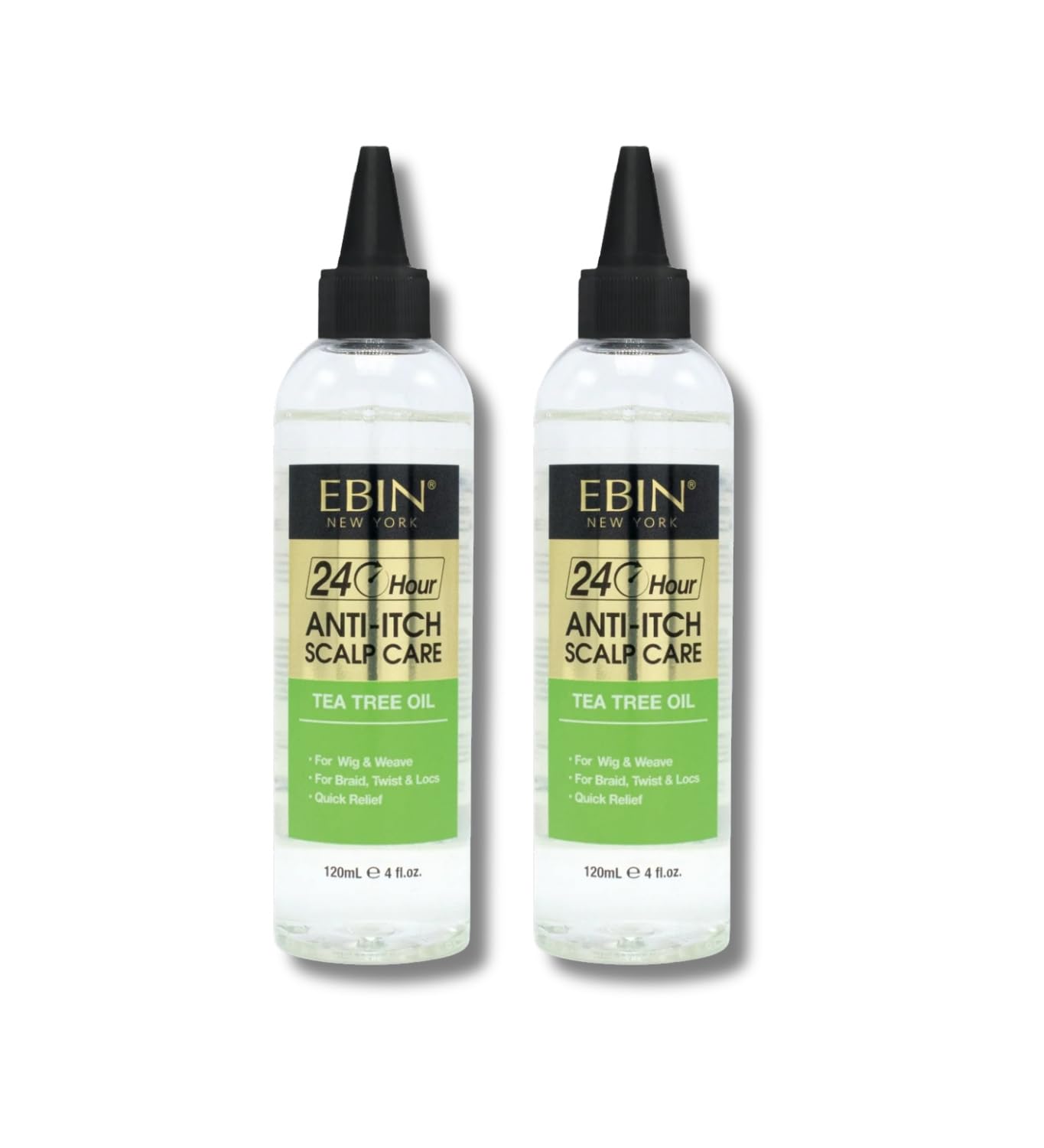 EBIN NEW YORK Tea Tree Oil Hair Spray – 2x 24 Hour Anti Itch Scalp Care 120ml Soothing Tea Tree Hair Oil & Scalp Reception for Dryness and Dandruff Relief – Gift Set (2 Items)