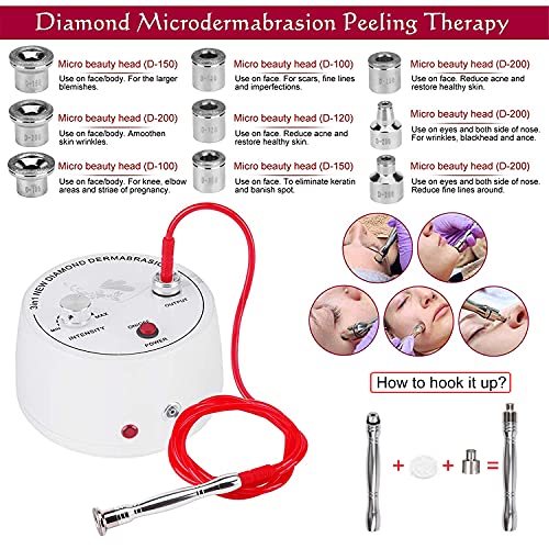Diamond Microdermabrasion Machine, Yofuly 3 in 1 Professional Microdermabrasion Machine with Vacuum Glass Tube and Spray Bottle for Home Use Skin Care
