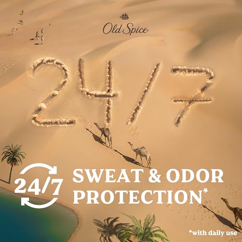 Old Spice Dry Feel Antiperspirant Deodorant for Men, 24/7 Freshness, 24/7 Sweat & Odor Protection, Gentle on Skin with Skin Conditioners, Oasis with Vanilla + Argan Oil Scent, 2.6 oz (Pack of 2)