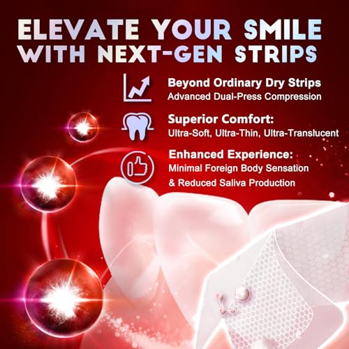 Teeth Whitening Strips for Tooth White: Professional Dentist Formulated Teeth Whitener Enamel-Safe Non-Slip 28 Strips 14 Treatments