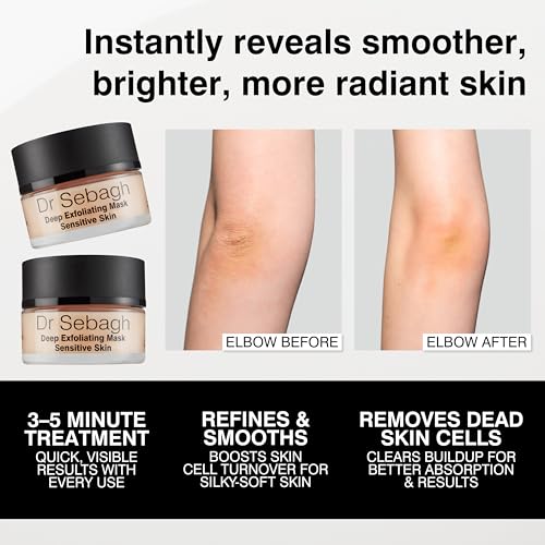 Dr Sebagh Deep Exfoliating Mask (1.7 fl oz) - Gentle Exfoliating for Sensitive Skin - Lactic Acid Detox Face & Pore Cleansing - Anti-Aging Skin Mask for Radiance & Renewal