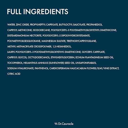 Dr.Ceuracle Hydra Barrier Mineral Sunscreen Broad Spectrum SPF 50 - Korean Sunscreen with Zinc Oxide and Hyaluronic Acid, Dewy Glow (50 ml / 1.69 fl. oz.)